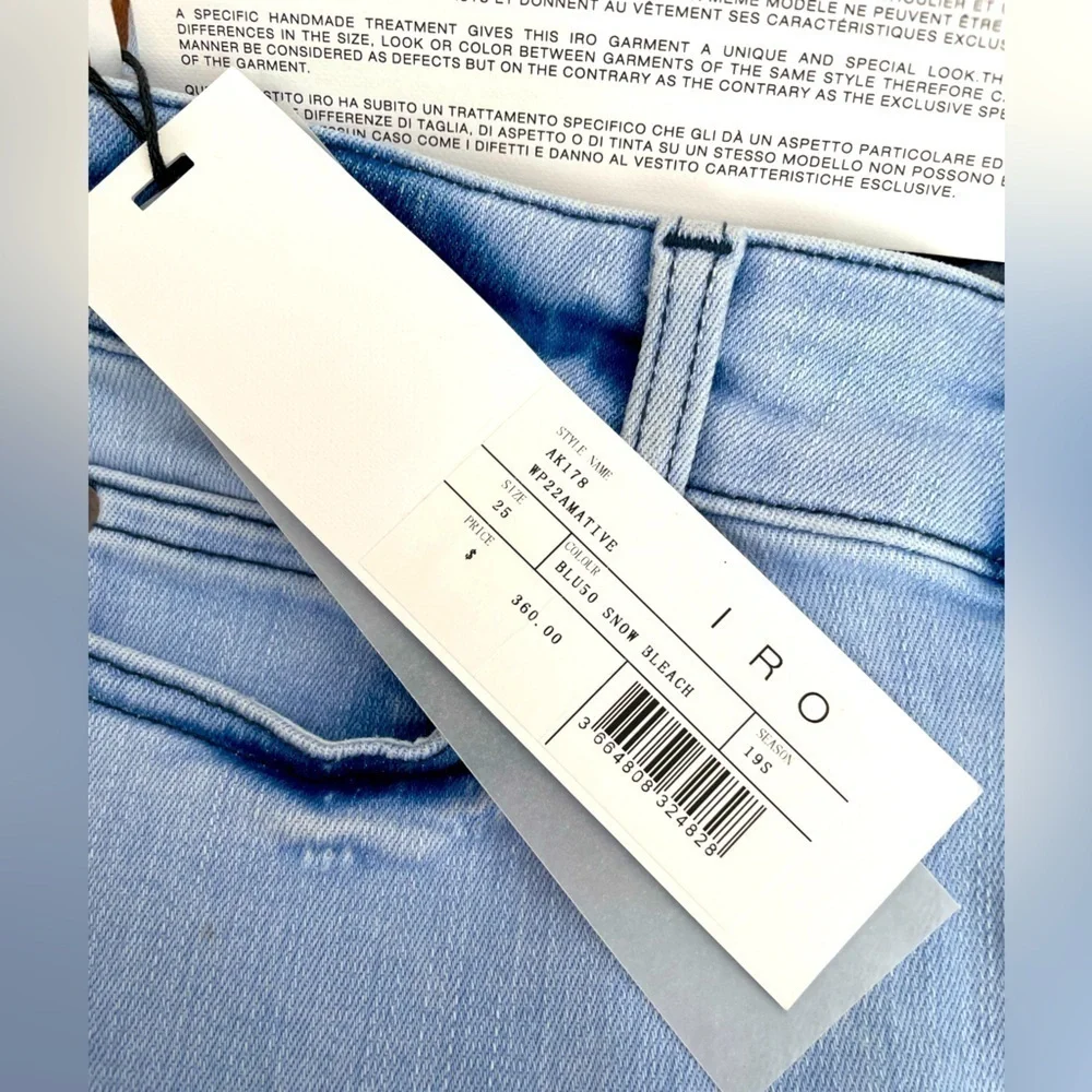 Iro Amative Jeans In Snow Bleach NWT